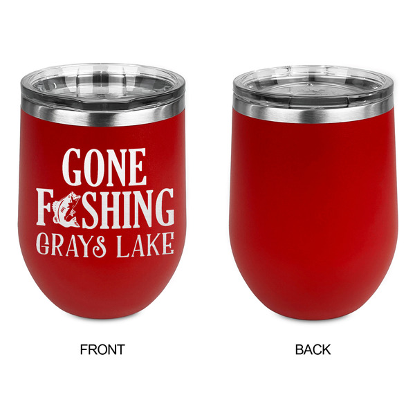 Gone Fishing Stainless Wine Tumblers - Red - Single Sided - Approval