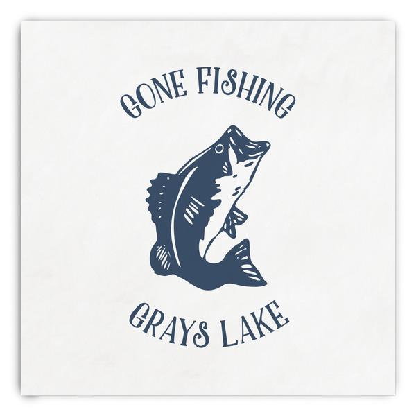 Custom Gone Fishing Paper Dinner Napkins (Personalized)