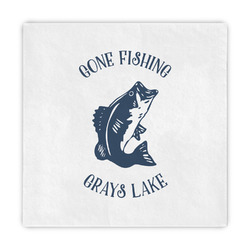 Gone Fishing Standard Decorative Napkins (Personalized)