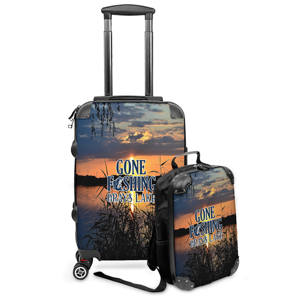 Custom Gone Fishing Kids 2-Piece Luggage Set - Suitcase & Backpack (Personalized)