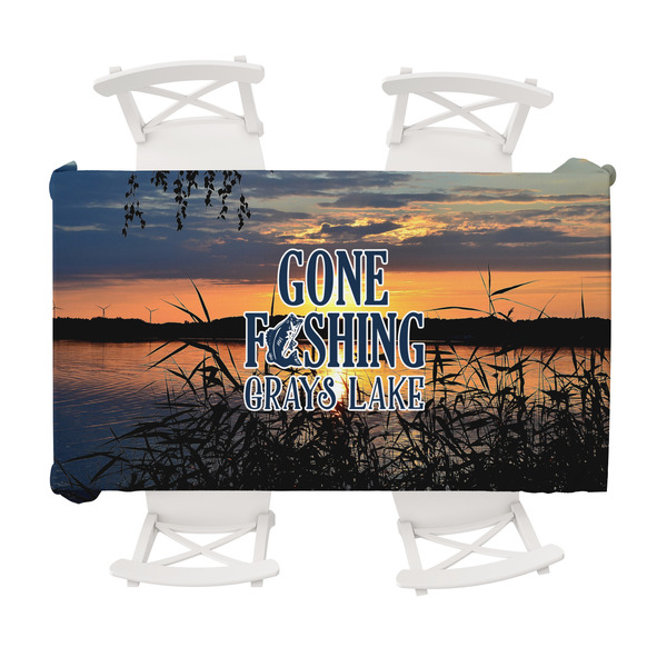 Custom Gone Fishing Tablecloth - 58"x102" (Personalized)