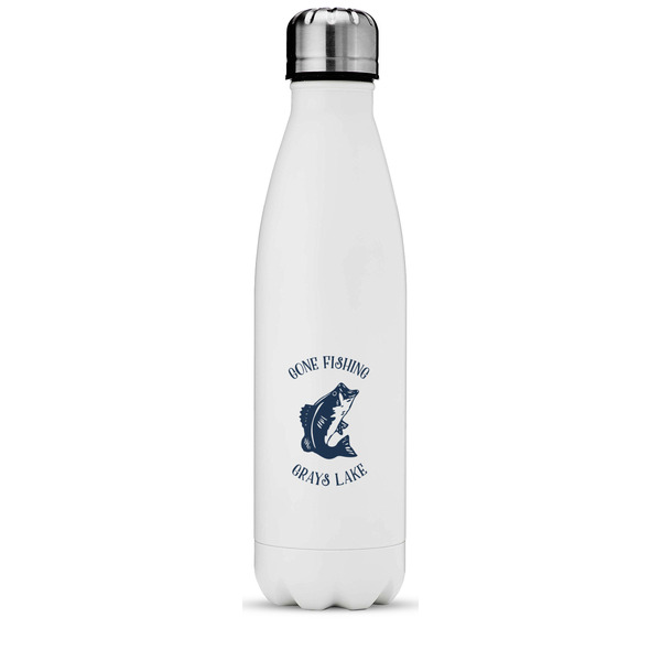 Custom Gone Fishing Water Bottle - 17 oz. - Stainless Steel - Full Color Printing (Personalized)