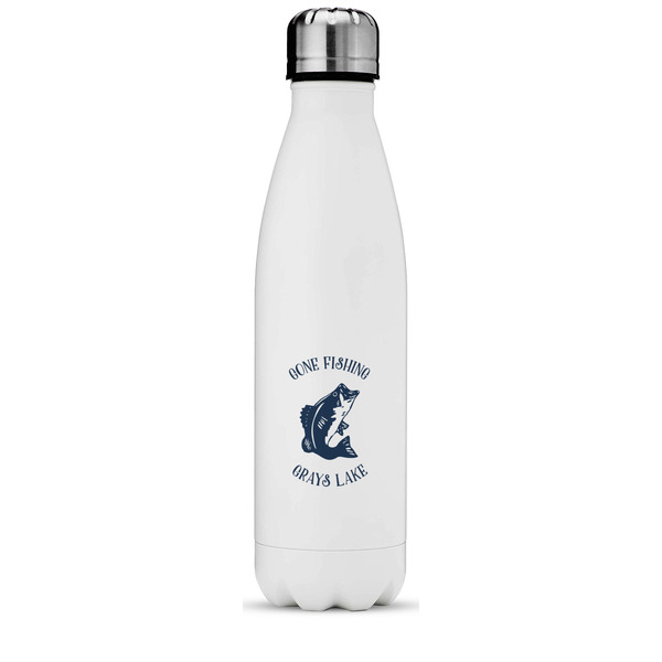 Custom Gone Fishing Water Bottle - 17 oz. - Stainless Steel - Full Color Printing (Personalized)