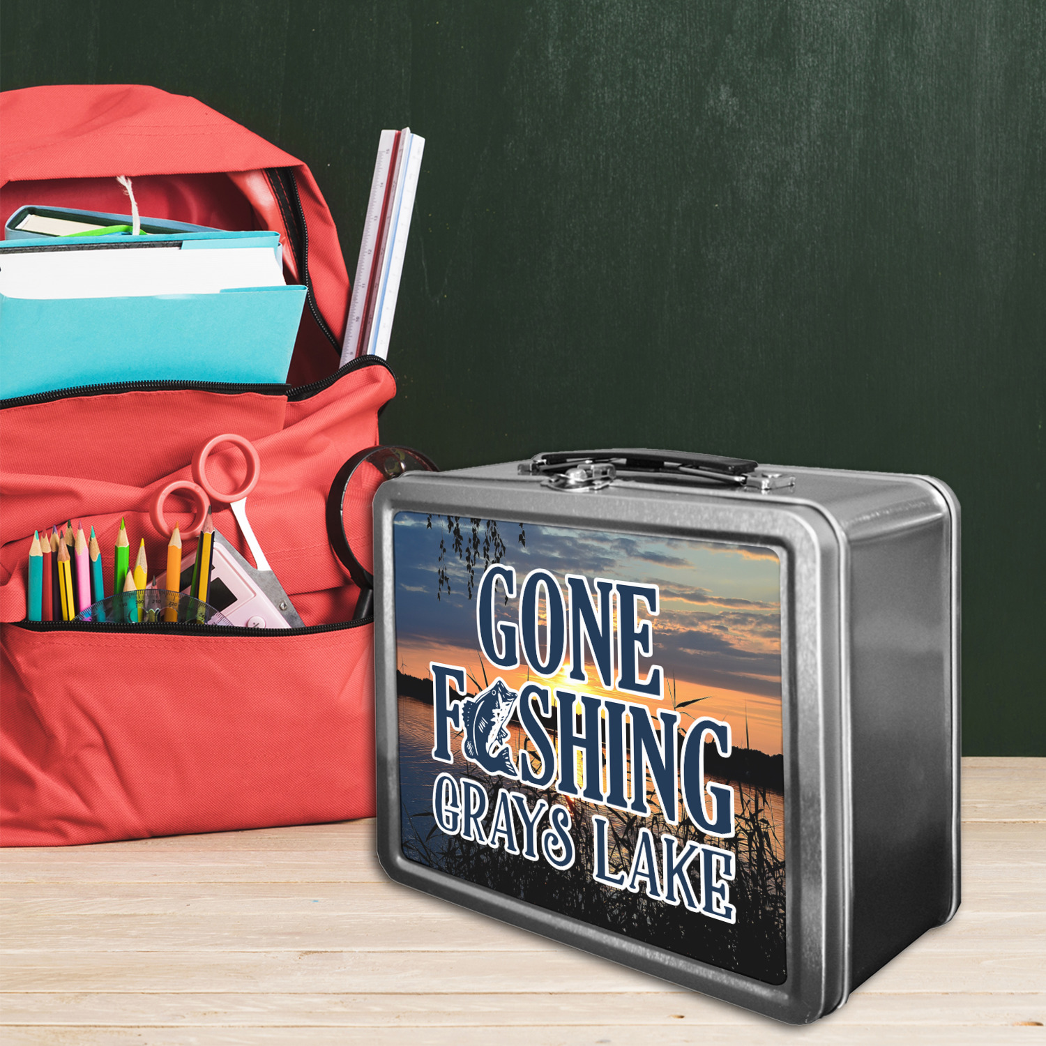 Gone Fishing Lunch Box (Personalized) YouCustomizeIt