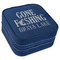 Gone Fishing Travel Jewelry Boxes - Leather - Navy Blue - Angled View