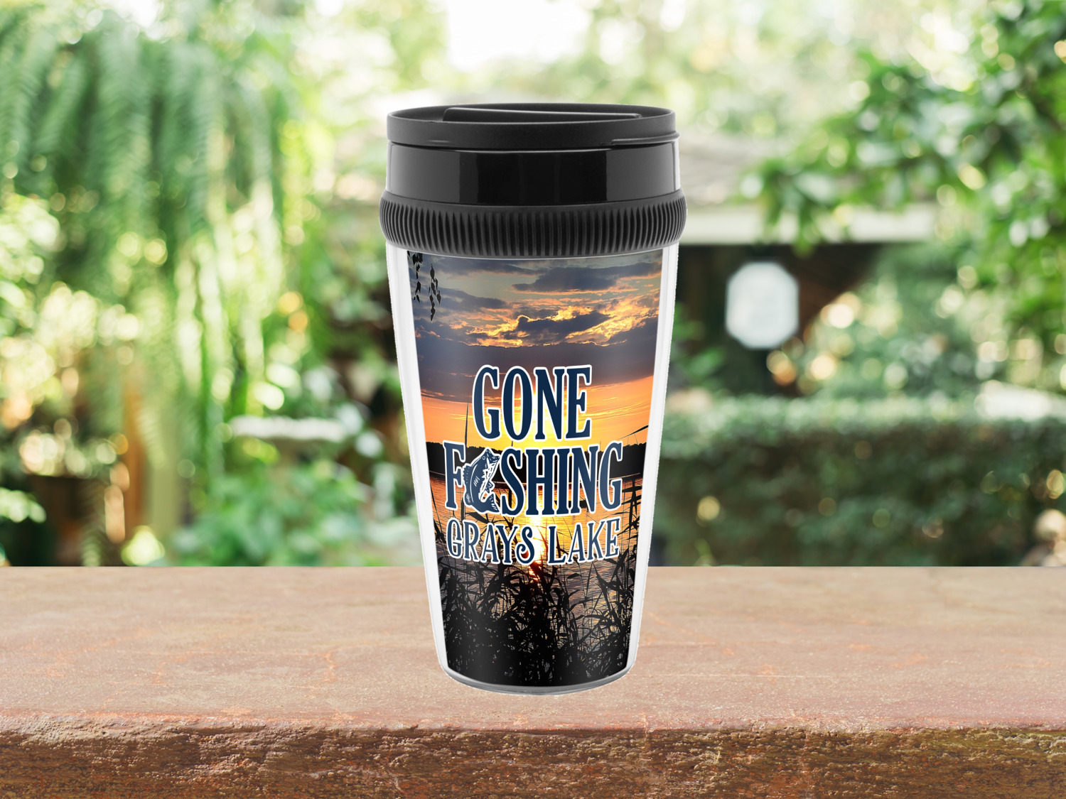 Custom Gone Fishing Stainless Steel Thermos (Personalized