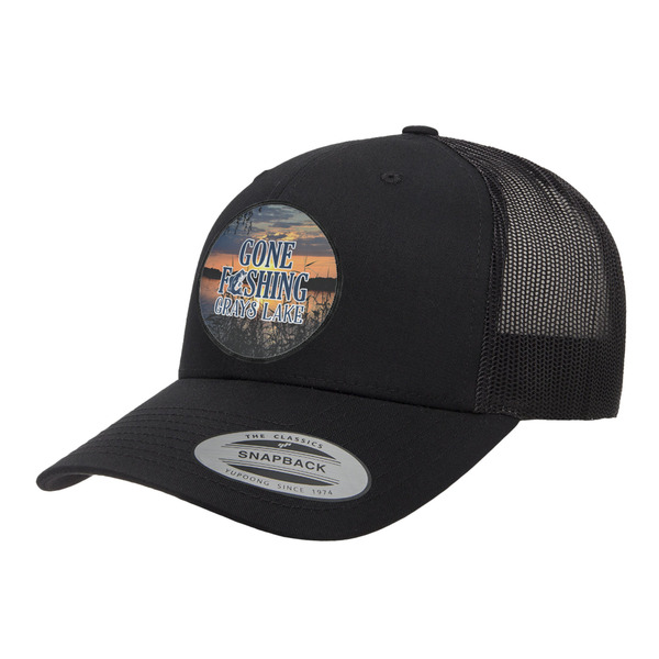 Custom Gone Fishing Trucker Hat - Black (Personalized)