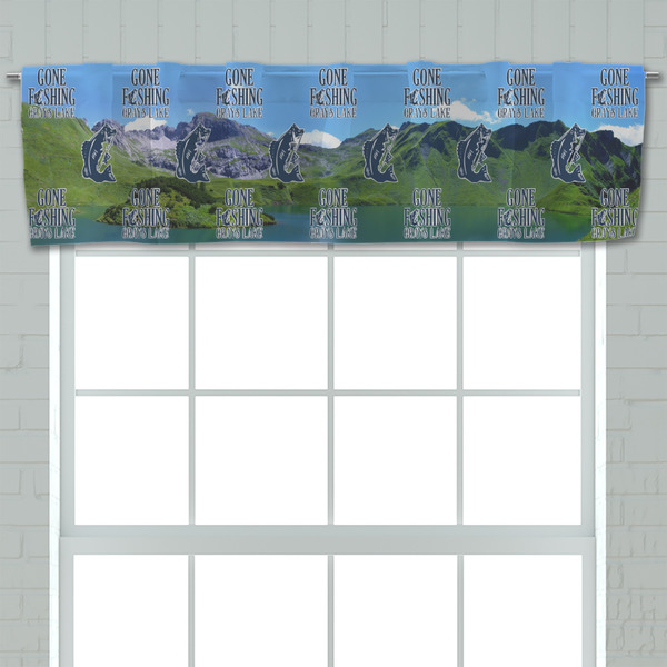 Gone Fishing Valance - Closeup on window