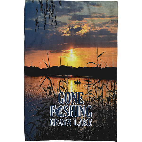 Gone Fishing Waffle Weave Towel - Full Color Print - Approval Image