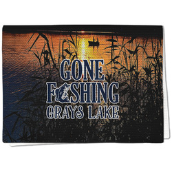 Gone Fishing Kitchen Towel - Waffle Weave (Personalized)