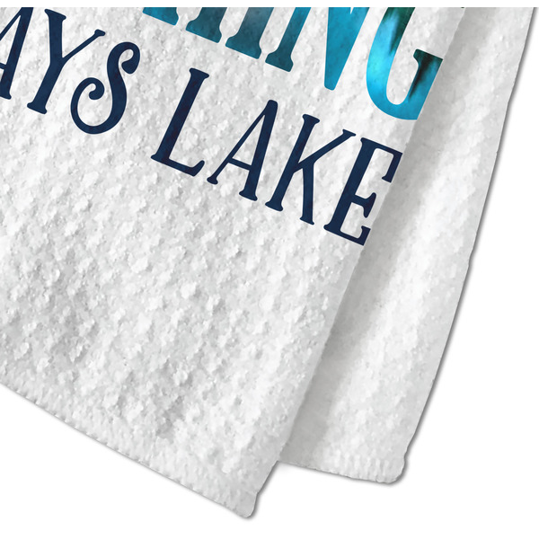 Gone Fishing Waffle Weave Towel - Closeup of Material Image