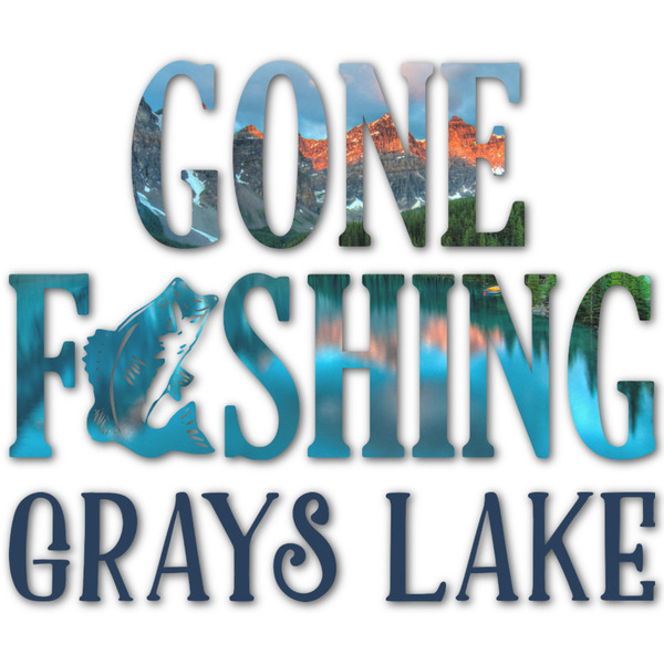 Custom Gone Fishing Graphic Decal - XLarge (Personalized)