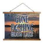 Gone Fishing Wall Hanging Tapestry - Wide (Personalized)
