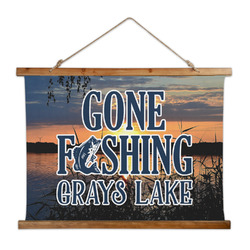 Gone Fishing Wall Hanging Tapestry - Wide (Personalized)