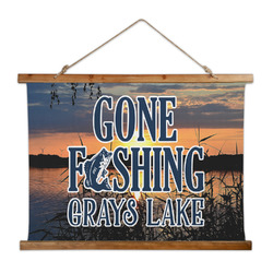 Gone Fishing Wall Hanging Tapestry - Wide (Personalized)