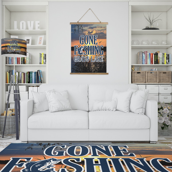 Gone Fishing Wall Hanging Tapestry - Portrait - IN CONTEXT
