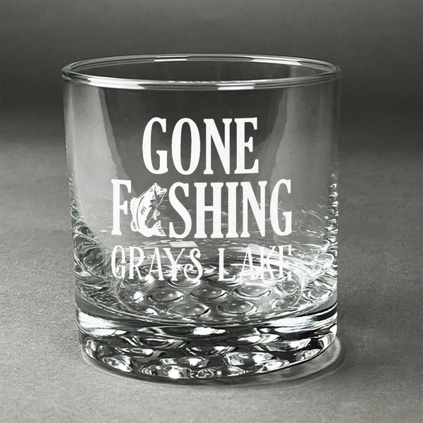 Custom Gone Fishing Whiskey Glass (Single) (Personalized)
