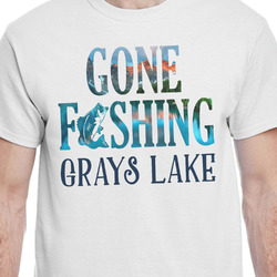 Gone Fishing T-Shirt - White - Small (Personalized)
