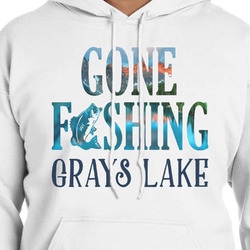 Gone Fishing Hoodie - White - Small (Personalized)