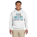 Gone Fishing Hoodie - White - 3XL (Personalized)