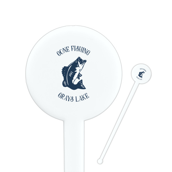 Custom Gone Fishing Round Plastic Stir Sticks (Personalized)