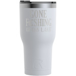 Gone Fishing RTIC Tumbler - White - Engraved Front (Personalized)