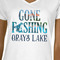 Gone Fishing White V-Neck T-Shirt on Model - CloseUp