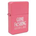 Gone Fishing Windproof Lighter - Pink - Double Sided (Personalized)
