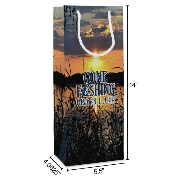 Gone Fishing Wine Gift Bag - Dimensions