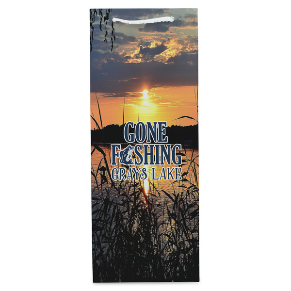 Gone Fishing Wine Gift Bag - Matte - Front