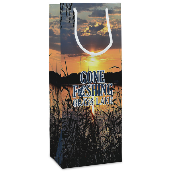 Custom Gone Fishing Wine Gift Bags - Matte (Personalized)