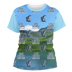 Gone Fishing Women's Crew T-Shirt - 2X Large (Personalized)