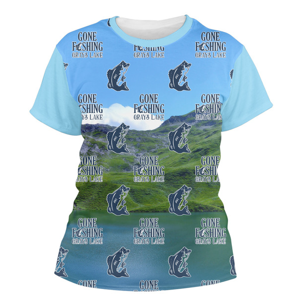 Custom Gone Fishing Women's Crew T-Shirt - Small (Personalized)