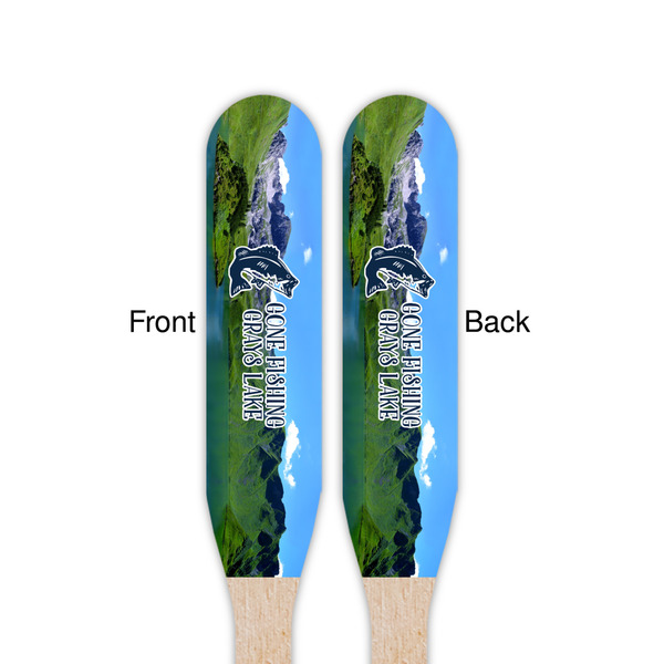 Gone Fishing Wooden Food Pick - Paddle - Double Sided - Front & Back