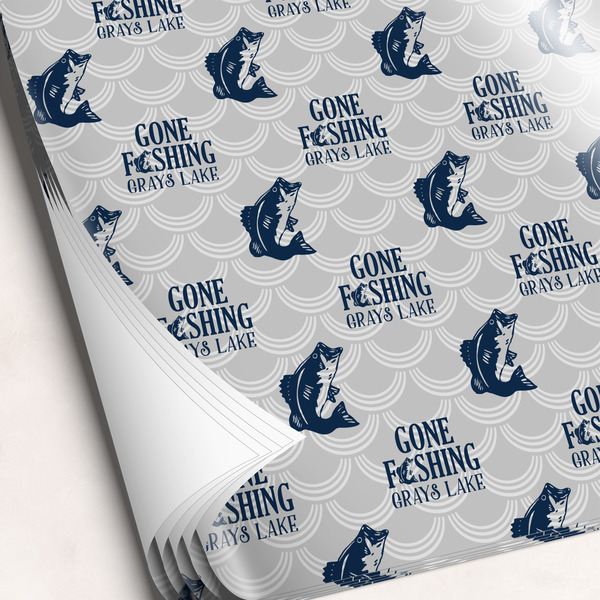 Custom Gone Fishing Wrapping Paper Sheets (Personalized)