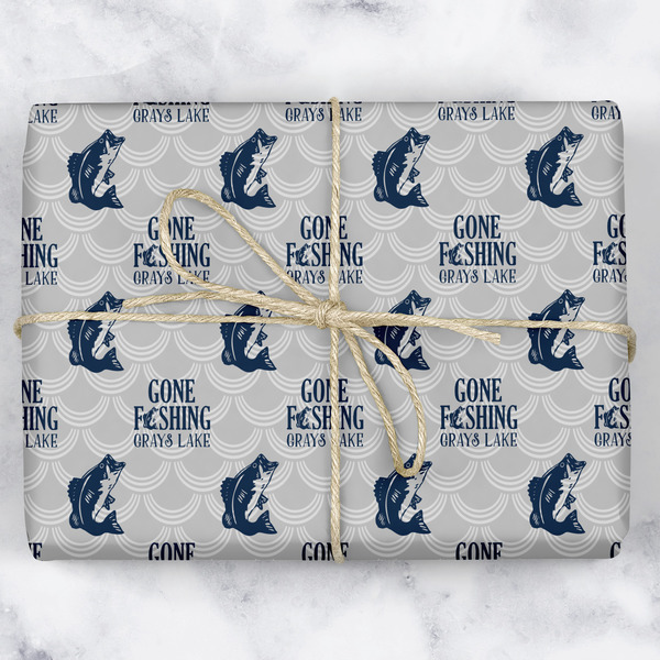 Custom Gone Fishing Wrapping Paper (Personalized)