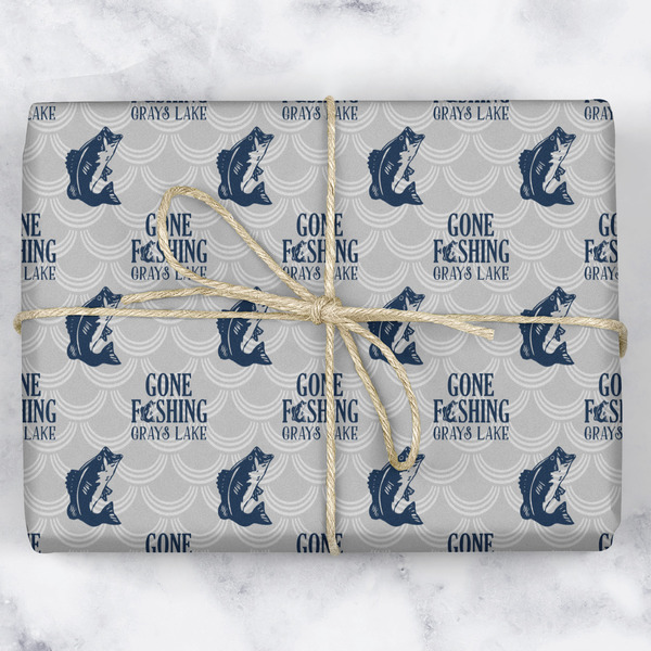Gone Fishing Wrapping Paper Roll - Matte - Wrapped Box