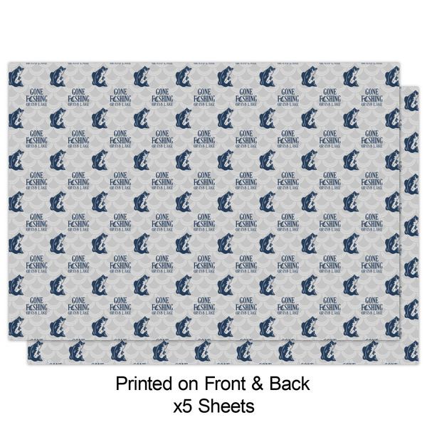 Gone Fishing Wrapping Paper Sheet - Double Sided - Front