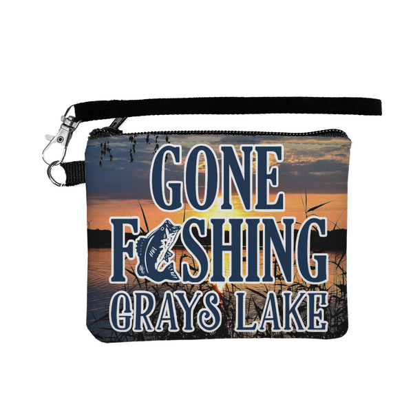 Custom Gone Fishing Wristlet ID Case w/ Name or Text