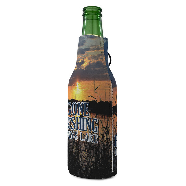 Gone Fishing Zipper Bottle Cooler - ANGLE (bottle)