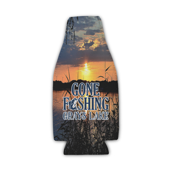 Custom Gone Fishing Zipper Bottle Cooler (Personalized)