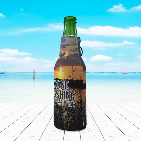 Gone Fishing Zipper Bottle Cooler - LIFESTYLE