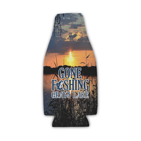 Gone Fishing Zipper Bottle Cooler - Set of 4 - FRONT