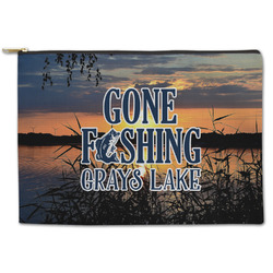 Gone Fishing Zipper Pouch - Large - 12.5"x8.5" (Personalized)
