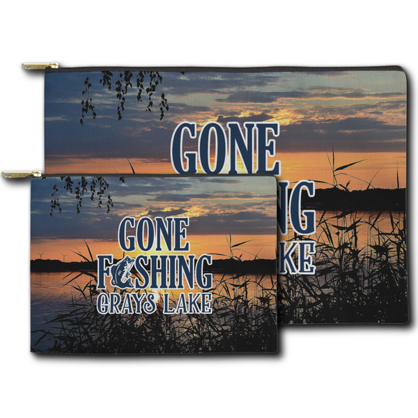 Gone Fishing Zippered Pouches - Size Comparison