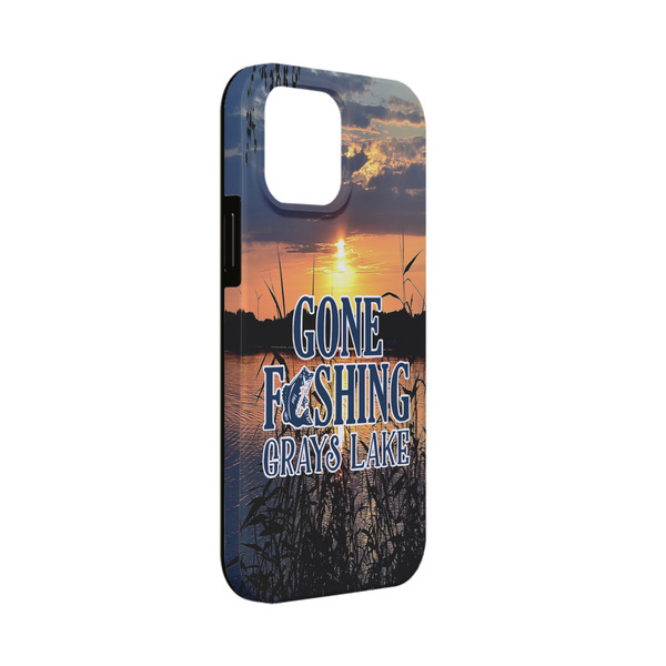 Custom Gone Fishing iPhone Case - Rubber Lined - iPhone 13 Mini (Personalized)