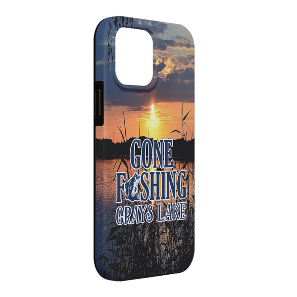 Custom Gone Fishing iPhone Case - Rubber Lined - iPhone 13 Pro Max (Personalized)