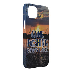 Gone Fishing iPhone Case - Plastic - iPhone 14 Plus (Personalized)