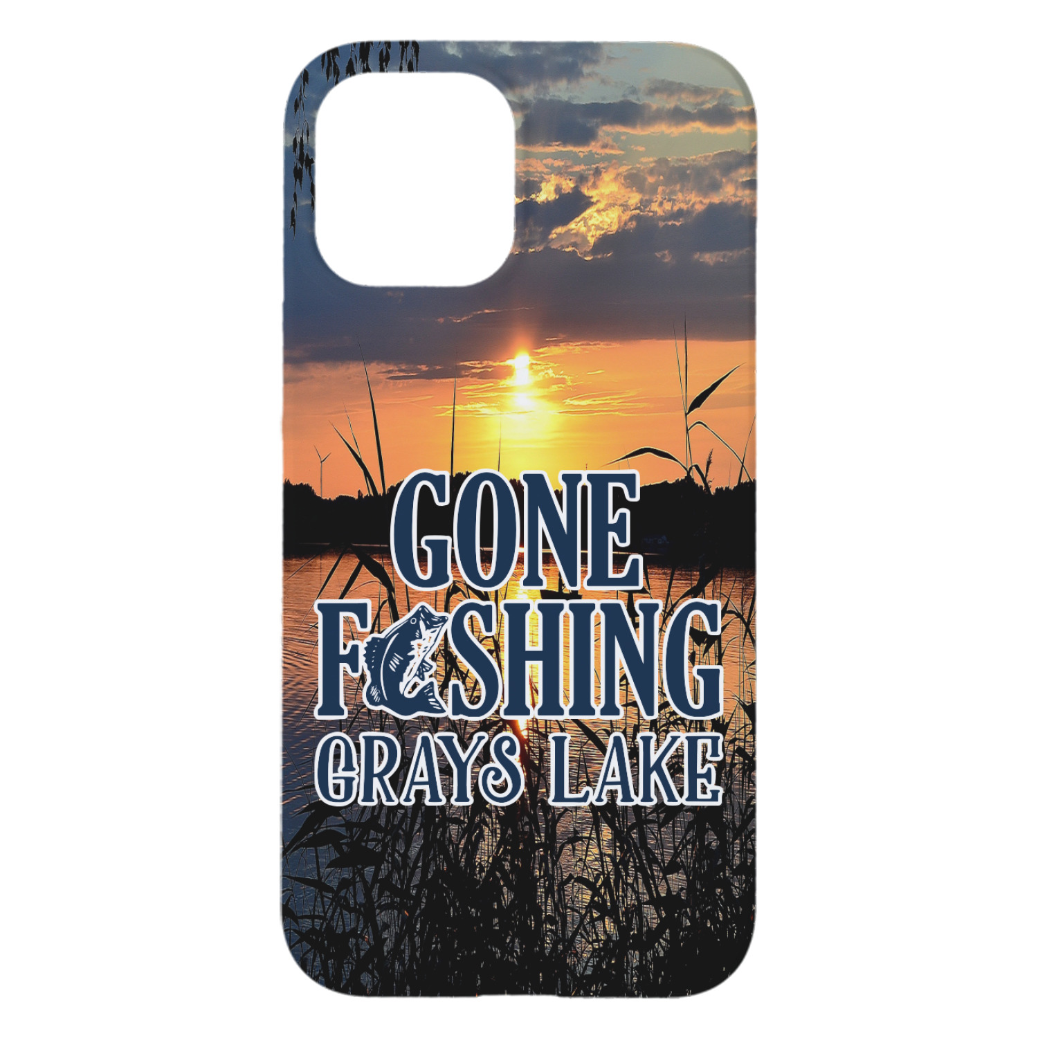 Gone Fishing Design Custom iPhone Case - Plastic