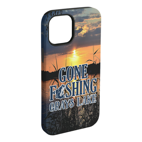 Custom Gone Fishing iPhone Case - Rubber Lined (Personalized)